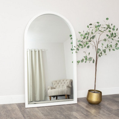 Melody Maison Extra Large White Arched Frame Leaner/wall Mirror190Cm X 110Cm from B&Q