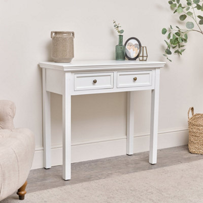 Melody Maison White 2 Drawer Console / Dressing TableDaventry White Range from B&Q