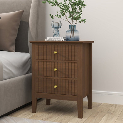 Melody Maison 3 Drawer Bedside TableHales Dark Wood Range from B&Q