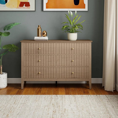 B&Q -  Large 6 Drawer Chest Of DrawersHales Pale Wood Range