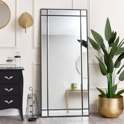 Melody Maison Large Black Framed Wall / Leaner Mirror 80Cm X 180Cm from B&Q