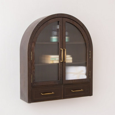 Melody Maison Dark Wood Arched Wall Mounted CabinetKingsley Range from B&Q