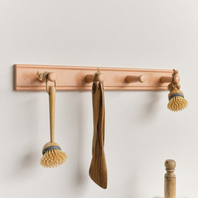 Melody Maison Wooden Peach Wall Utensil Hanging Hooks60Cm from B&Q
