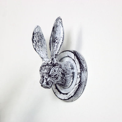 B&Q -  Antique White Hare Head Coat Hook