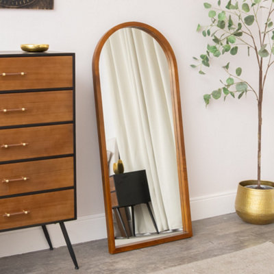 Melody Maison Dark Wood Framed Arched Wall & Leaner Mirror60Cm X 140Cm from B&Q