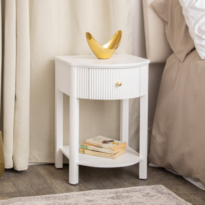 Melody Maison Reeded One Drawer Bedside TableWillow White Range from B&Q