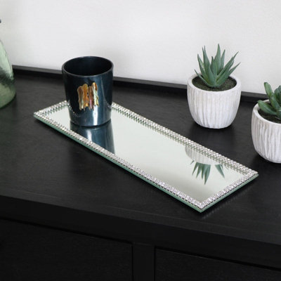 Melody Maison Rectangle Jewelled Mirrored Display Plate Tray from B&Q