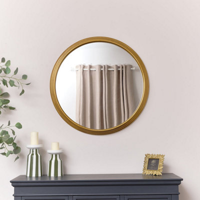 Melody Maison Large Gold Round Stepped Wall Mirror80Cm X 80Cm from B&Q