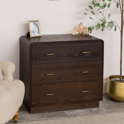 Melody Maison 3 Drawer Dark Wood Chest Of DrawersKingsley Range from B&Q