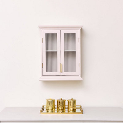 Melody Maison Pink Reeded Glass Wall Cabinet from B&Q