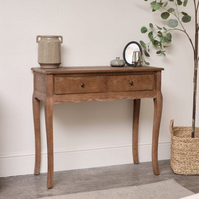 Melody Maison Wood 2 Drawer Dressing Table - Ashwell Range Dark