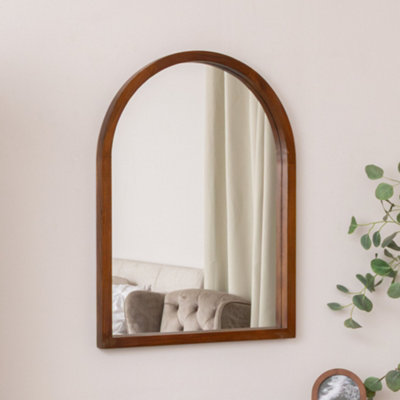 Melody Maison Dark Wood Framed Arched Wall Mirror60Cm X 80Cm from B&Q