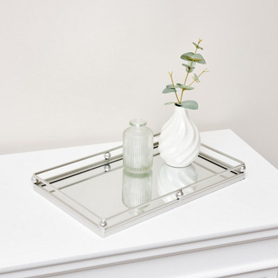 Melody Maison Silver Rectangle Mirrored Display Tray from B&Q