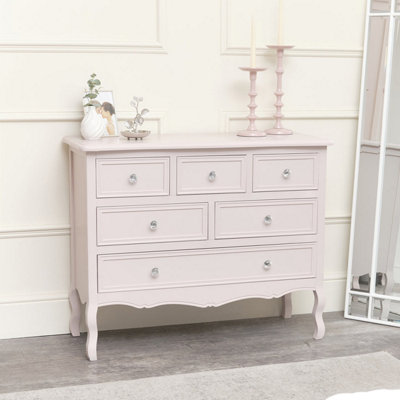 B&Q -  Large Pink 6 Drawer Chest Of Drawers