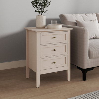 Melody Maison 3 Drawer Bedside TableRowley Taupe Grey Range from B&Q