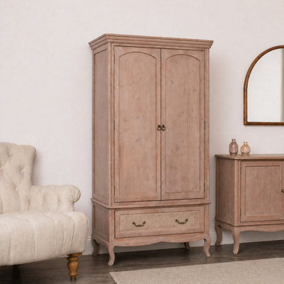 Melody Maison Large Solid Wood WardrobeHessian Range from B&Q