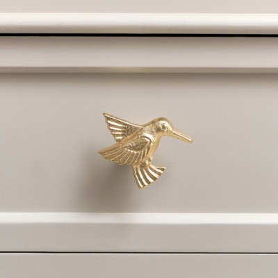 Melody Maison Shiny Gold Humming Bird Drawer Knob from B&Q