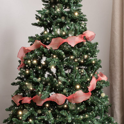 Melody Maison Red Sparkle Ruffle Christmas Tree Ribbon270Cm (2.7M / 106.3') from B&Q
