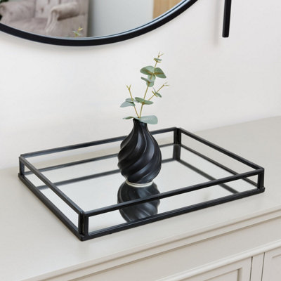 Melody Maison Large Black Mirrored Cocktail Tray from B&Q