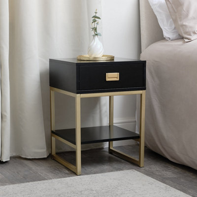 B&Q -  One Drawer Bedside TableElle Black Range