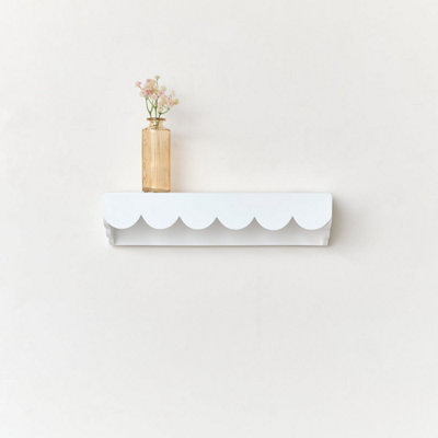 Melody Maison White Scalloped Wall Storage Shelf40Cm from B&Q