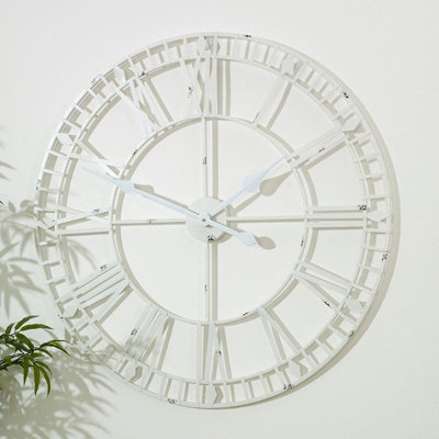 Melody Maison Large White Skeleton Wall Clock 80Cm X 80Cm from B&Q