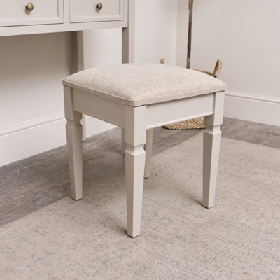 Melody Maison Cushioned Dressing Table Stool - Daventry Taupe- Range Grey