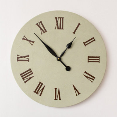 Melody Maison Large Metal Sage Green & Black Detailed Wall Clock60Cm X 60Cm from B&Q