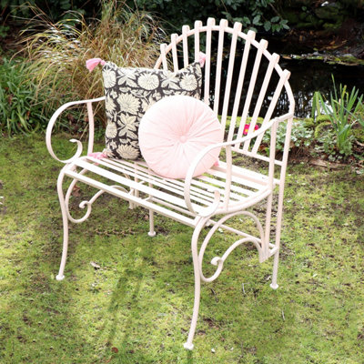 Melody Maison Ornate Pink Metal Painted Garden Chair 62Cm from B&Q