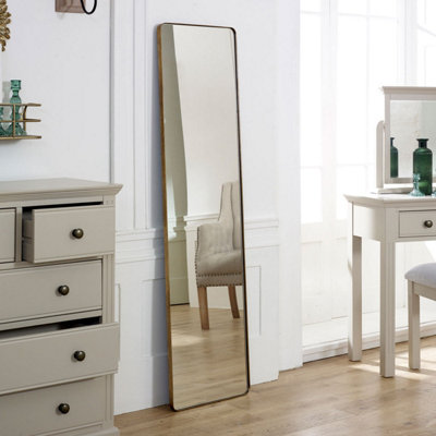 Melody Maison Tall Brushed Gold Thin Framed Wall Mirror / Leaner Mirror 42Cm X 156Cm from B&Q