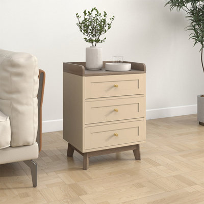 Melody Maison Cream 3 Drawer Bedside TableOswin Range from B&Q