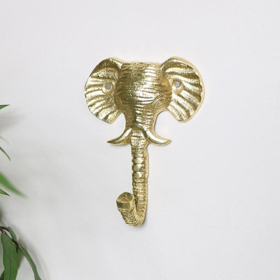 Melody Maison Gold Elephant Head Wall Hook from B&Q