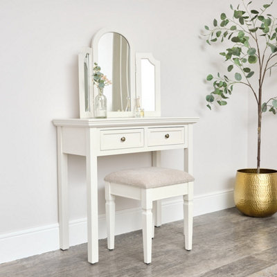 Melody Maison Large Dressing TableMirror & Stool SetDaventry Ivory Range from B&Q