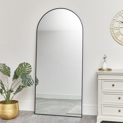Melody Maison Large Black Arched Wall / Leaner Mirror180Cm X 80Cm from B&Q
