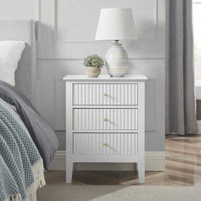 Melody Maison 3 Drawer Bedside TableHales White Range from B&Q