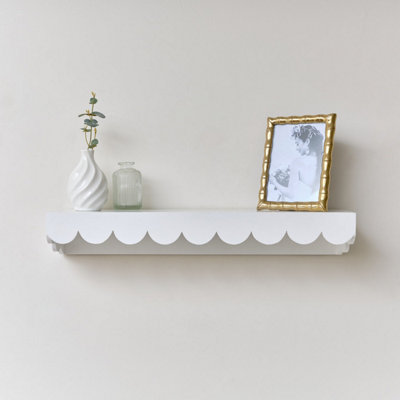 Melody Maison Large White Scalloped Wall Storage Shelf61Cm from B&Q
