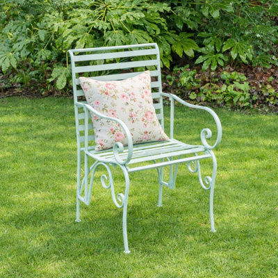 Melody Maison Ornate Metal Sage Green Garden Chair55Cm X 92Cm from B&Q