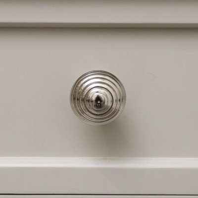 Melody Maison Round Shiny Silver Swirl Detailed Drawer Knob from B&Q