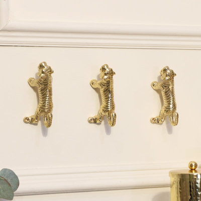 Melody Maison Set Of 3 Gold Tiger Wall Hooks from B&Q