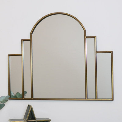 Melody Maison Large Gold Art Deco Arch Fan Mirror 80Cm X 65Cm from B&Q