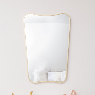 Melody Maison Gold Asymmetrical Metal Framed Wall Mirror54Cm X 80Cm