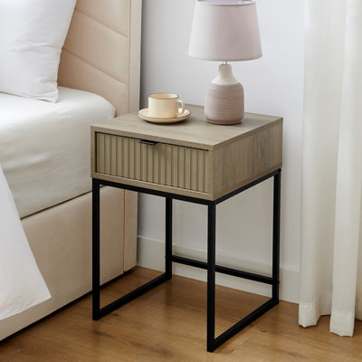 Melody Maison One Drawer Bedside TableHesley Nordic Wood Range from B&Q
