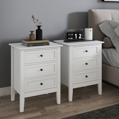 Melody Maison Pair Of 3 Drawer Bedside TablesRowley White Range from B&Q