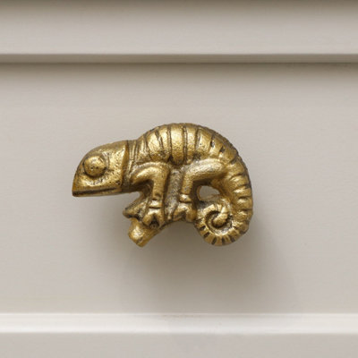 Melody Maison Antique Gold Chameleon Drawer Knob from B&Q
