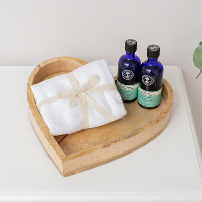 Melody Maison Mango Wood Decorative Heart Display Tray25Cm from B&Q