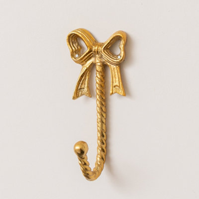 B&Q -  Gold Metal Bow Wall Hook