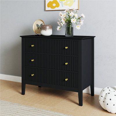 Melody Maison Black Drawer Chest Of Drawers - Hales Range Size 3