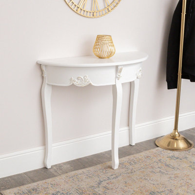 Melody Maison White Half Moon Console TablePays Blanc Range from B&Q