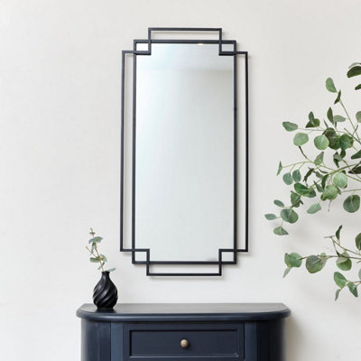 Melody Maison Black Geometric Matt Wall Mirror 94Cm X 48Cm from B&Q