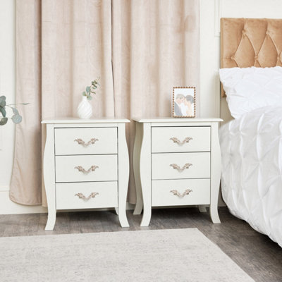Melody Maison Pair Of 3 Drawer Bedside TablesElizabeth Ivory Range from B&Q
